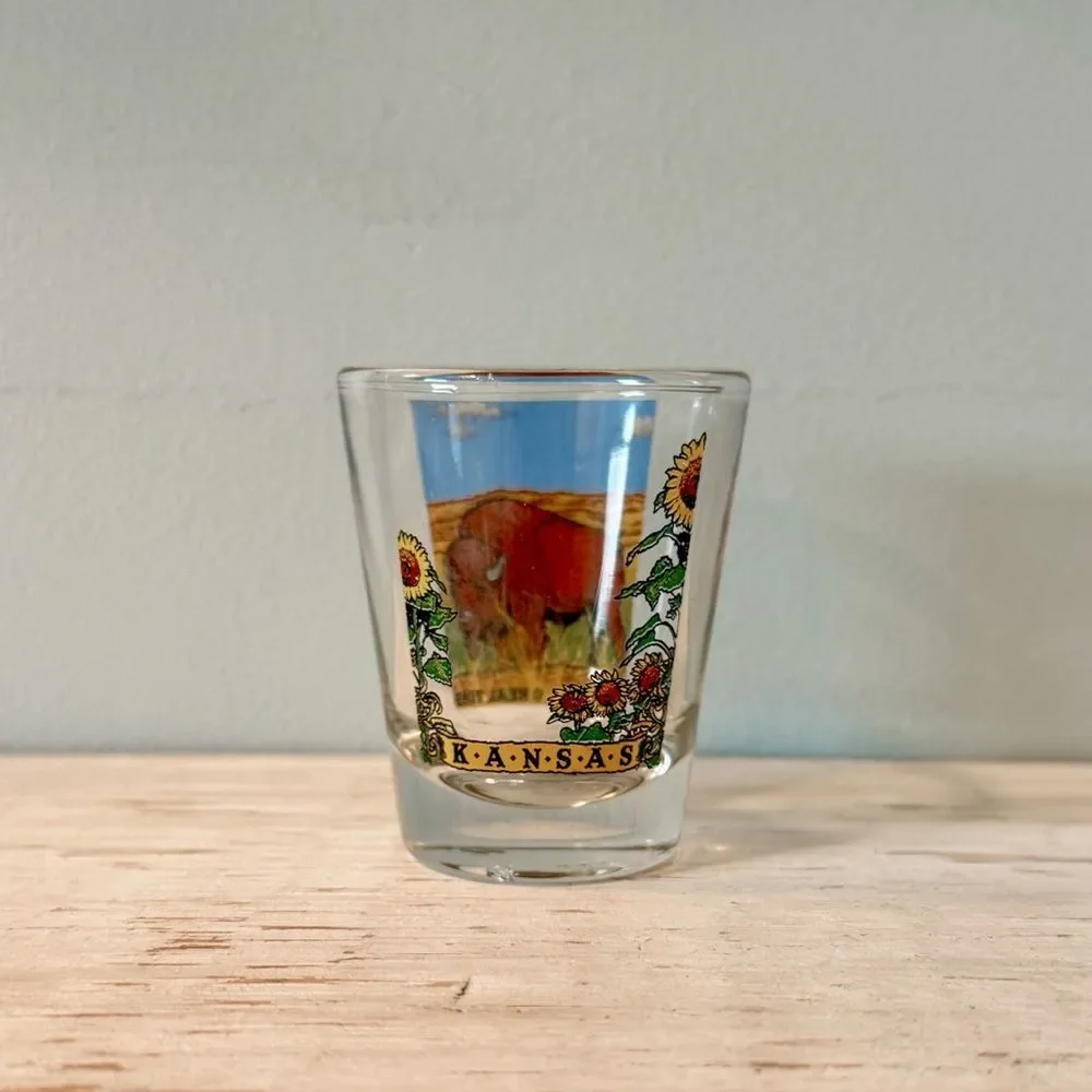 Kansas Bison Shot Glass | Souvenir Collectible Barware Novelty Buffalo